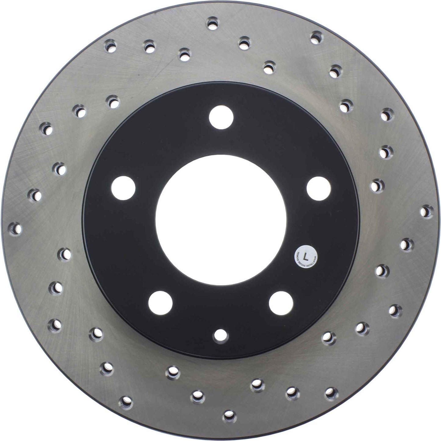 StopTech Sport Cross Drilled Brake Rotor; Front Left