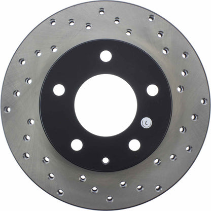 StopTech Sport Cross Drilled Brake Rotor; Front Left