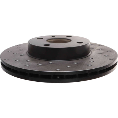 StopTech Sport Cross Drilled Brake Rotor; Front Right
