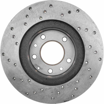 StopTech Sport Cross Drilled Brake Rotor; Front Left