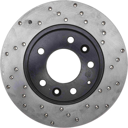 StopTech Sport Cross Drilled Brake Rotor; Front Left