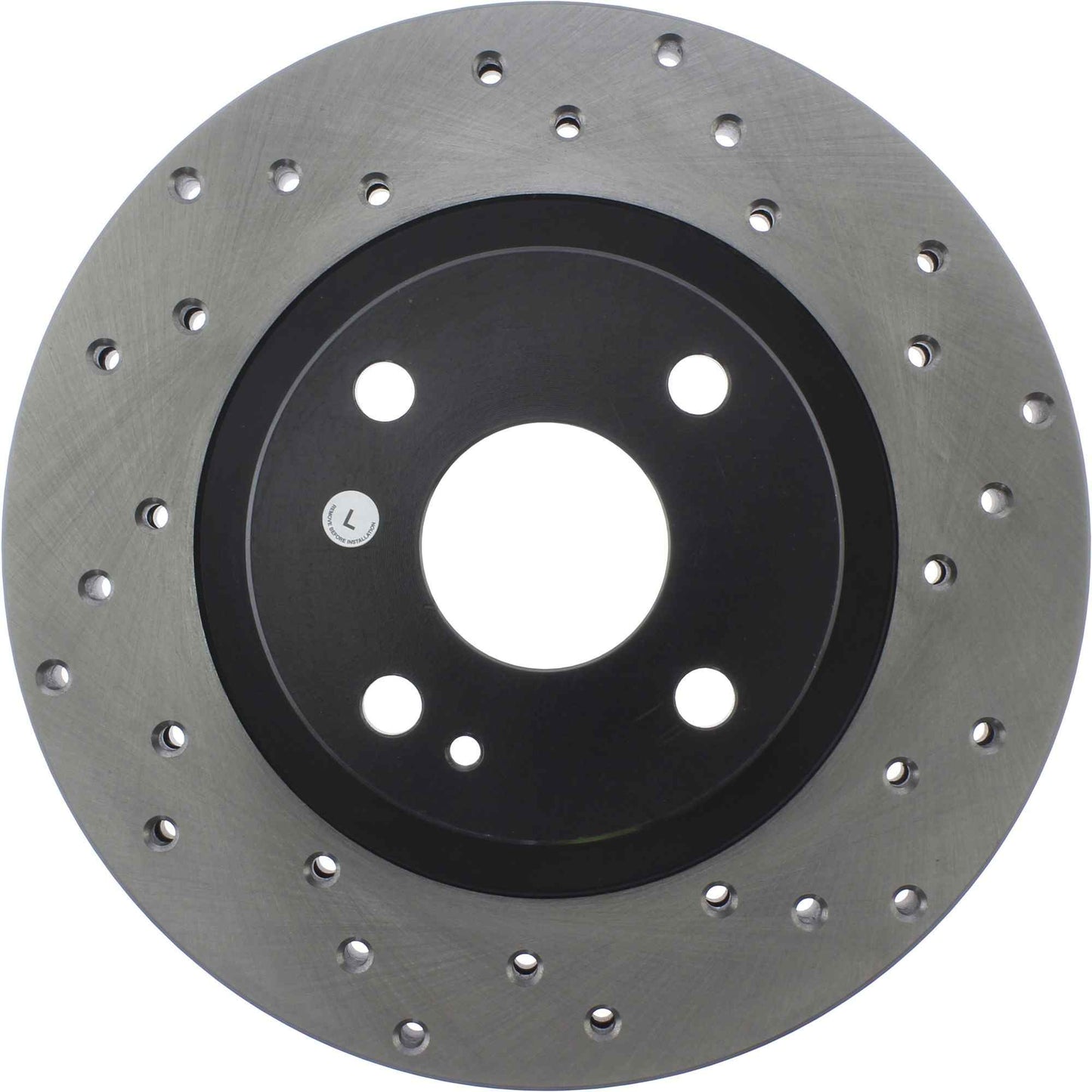 StopTech Sport Cross Drilled Brake Rotor; Front Left