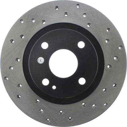 StopTech Sport Cross Drilled Brake Rotor; Front Left