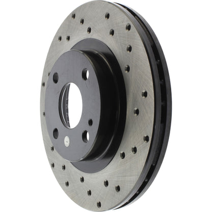 StopTech Sport Cross Drilled Brake Rotor; Front Left