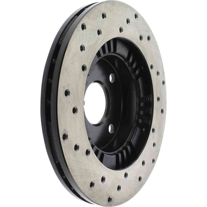 StopTech Sport Cross Drilled Brake Rotor; Front Left