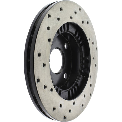 StopTech Sport Cross Drilled Brake Rotor; Front Left