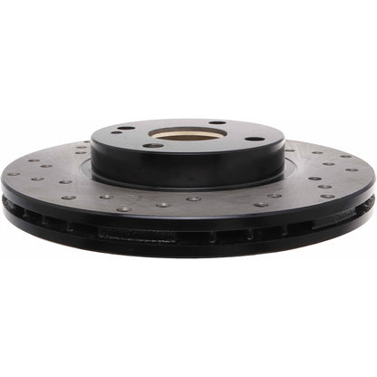 StopTech Sport Cross Drilled Brake Rotor; Front Right
