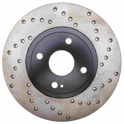 StopTech Sport Cross Drilled Brake Rotor; Front Left