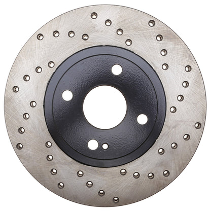 StopTech Sport Cross Drilled Brake Rotor; Front Left