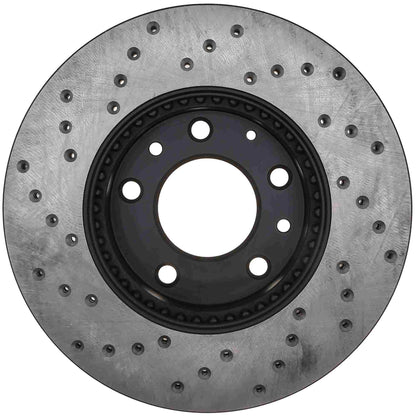 StopTech Sport Cross Drilled Brake Rotor; Front Left