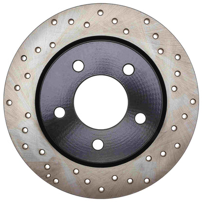 StopTech Sport Cross Drilled Brake Rotor; Rear Left