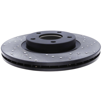 StopTech Sport Cross Drilled Brake Rotor; Front Left