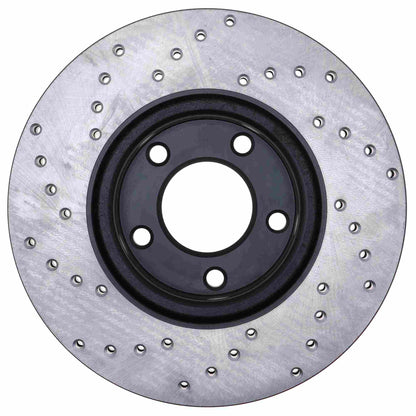 StopTech Sport Cross Drilled Brake Rotor; Front Left
