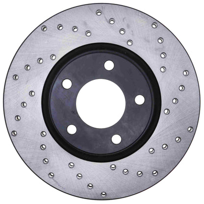 StopTech Sport Cross Drilled Brake Rotor; Front Left