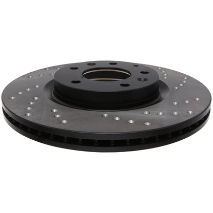 StopTech Sport Cross Drilled Brake Rotor; Front Left