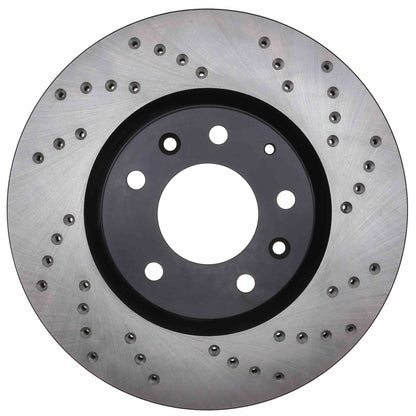StopTech Sport Cross Drilled Brake Rotor; Front Left