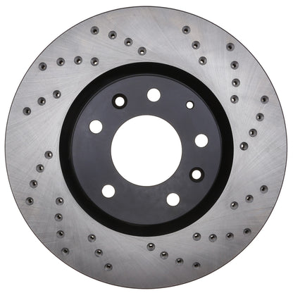 StopTech Sport Cross Drilled Brake Rotor; Front Left