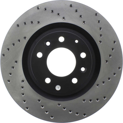 StopTech Sport Cross Drilled Brake Rotor; Front Left