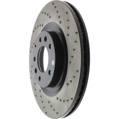 StopTech Sport Cross Drilled Brake Rotor; Front Left