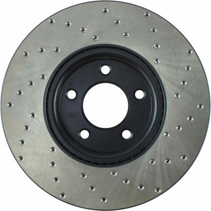 StopTech Sport Cross Drilled Brake Rotor; Front Right
