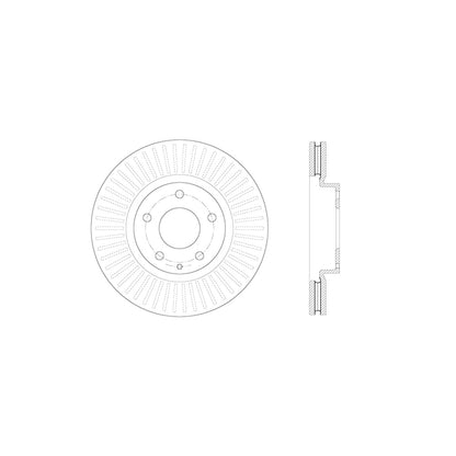 StopTech Sport Cross Drilled Brake Rotor; Front Left