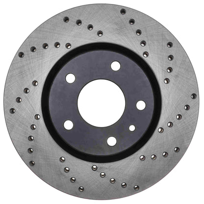 StopTech Sport Cross Drilled Brake Rotor; Front Left