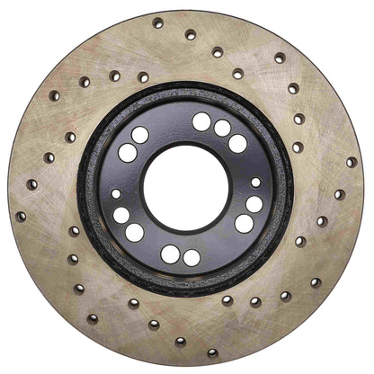 StopTech Sport Cross Drilled Brake Rotor; Front Right