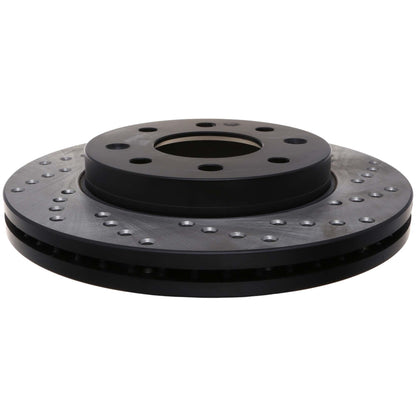 StopTech Sport Cross Drilled Brake Rotor; Front Left