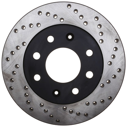 StopTech Sport Cross Drilled Brake Rotor; Front Left