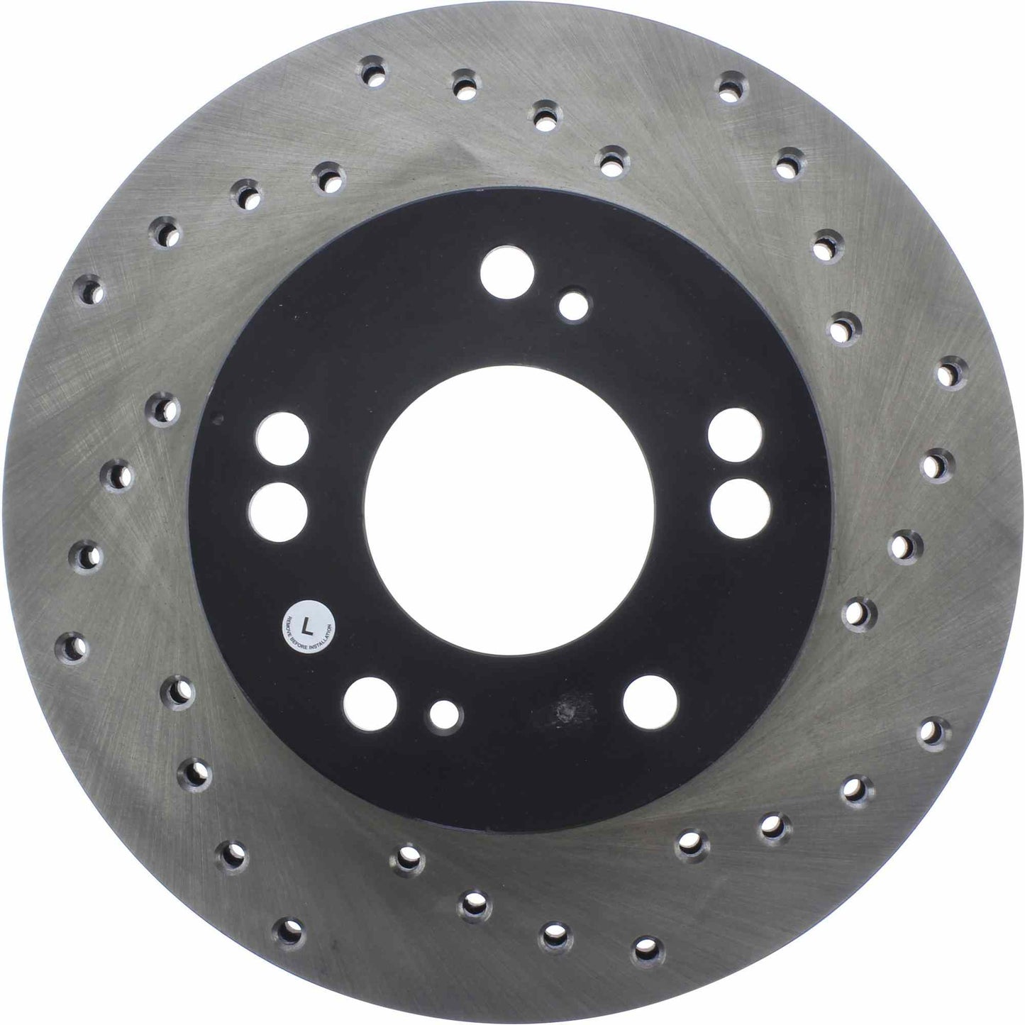 StopTech Sport Cross Drilled Brake Rotor; Front Left