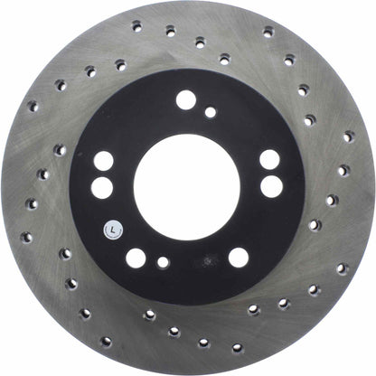 StopTech Sport Cross Drilled Brake Rotor; Front Left