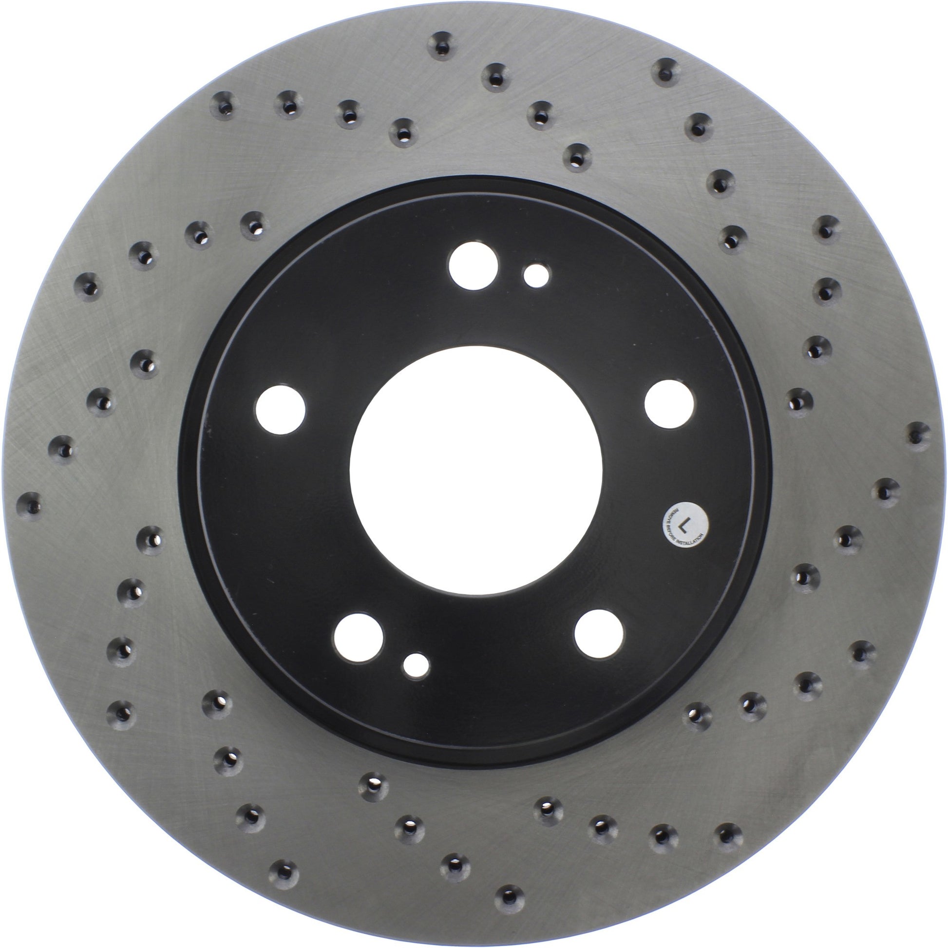 StopTech Sport Cross Drilled Brake Rotor; Front Left