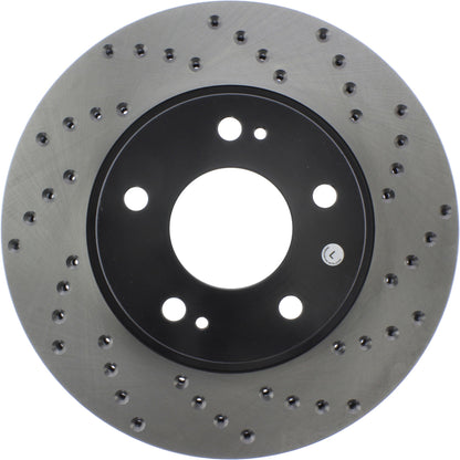StopTech Sport Cross Drilled Brake Rotor; Front Left