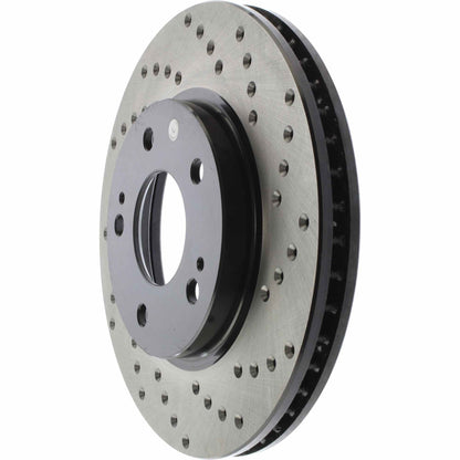 StopTech Sport Cross Drilled Brake Rotor; Front Left