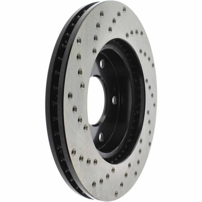 StopTech Sport Cross Drilled Brake Rotor; Front Left