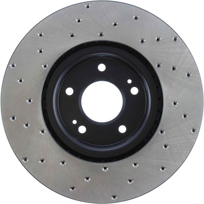StopTech 03-06 Mitsubishi Lancer Evo AWD Drilled Left Front Rotor 128.46064L
