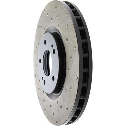 StopTech 03-06 Mitsubishi Lancer Evo AWD Drilled Left Front Rotor 128.46064L