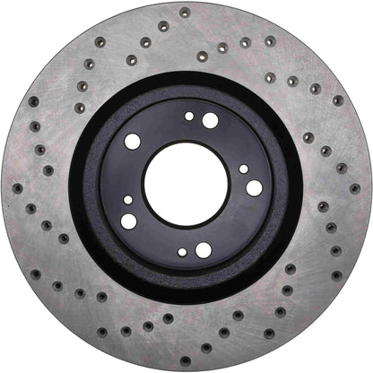 StopTech Sport Cross Drilled Brake Rotor; Front Left