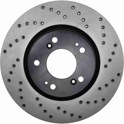 StopTech Sport Cross Drilled Brake Rotor; Front Left