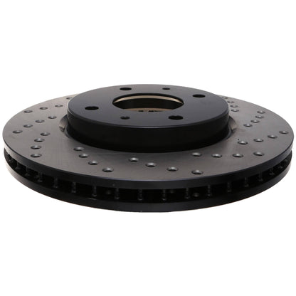 StopTech Sport Cross Drilled Brake Rotor; Front Left