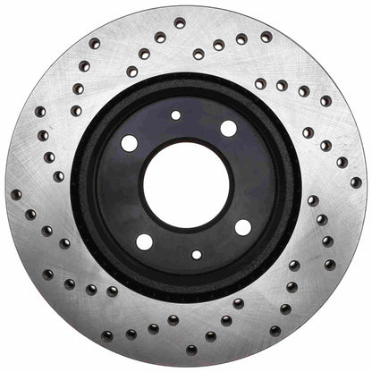 StopTech Sport Cross Drilled Brake Rotor; Front Left