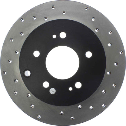 StopTech Sport Cross Drilled Brake Rotor; Rear Left