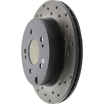 StopTech Sport Cross Drilled Brake Rotor; Rear Left