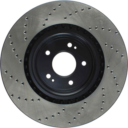 StopTech Sport Cross Drilled Brake Rotor; Front Left