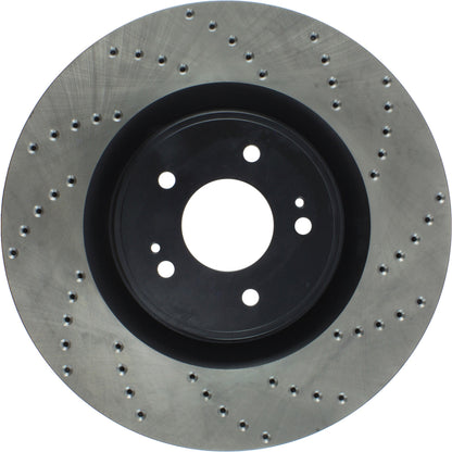 StopTech Sport Cross Drilled Brake Rotor; Front Left