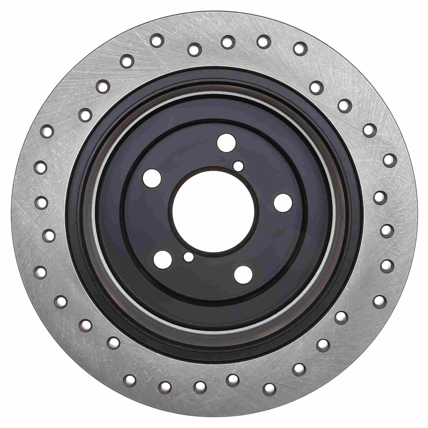 StopTech Sport Cross Drilled Brake Rotor; Rear Left