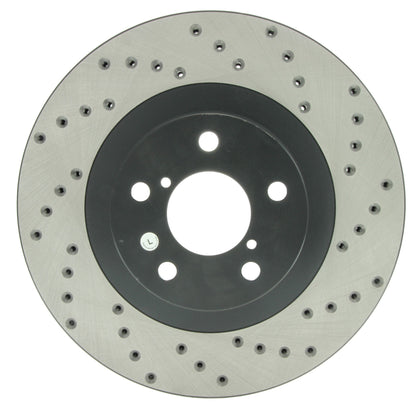 StopTech Sport Cross Drilled Brake Rotor; Front Left