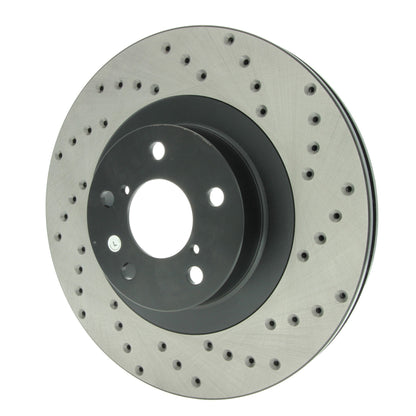 StopTech Sport Cross Drilled Brake Rotor; Front Left