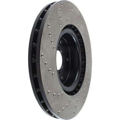 StopTech Sport Cross Drilled Brake Rotor; Front Left