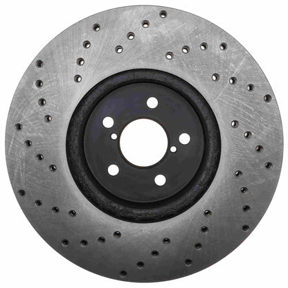 StopTech Sport Cross Drilled Brake Rotor; Front Left